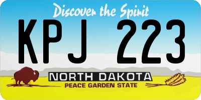 ND license plate KPJ223