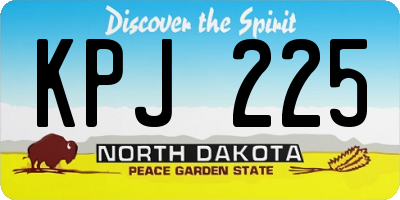 ND license plate KPJ225