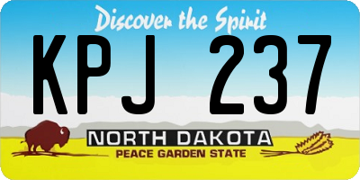 ND license plate KPJ237