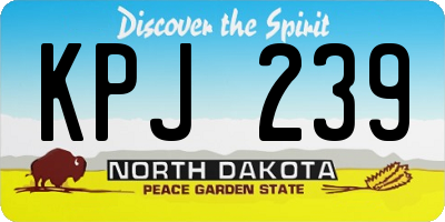 ND license plate KPJ239