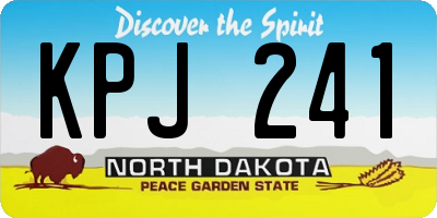 ND license plate KPJ241