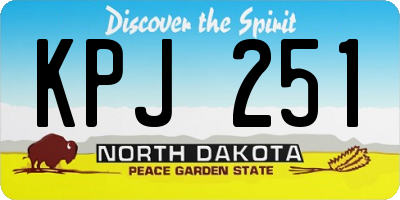 ND license plate KPJ251