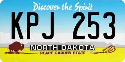 ND license plate KPJ253