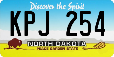 ND license plate KPJ254