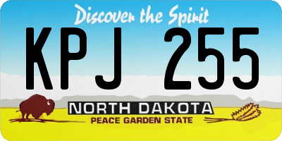 ND license plate KPJ255