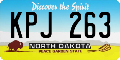 ND license plate KPJ263