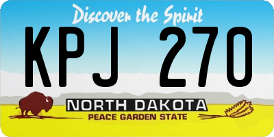 ND license plate KPJ270