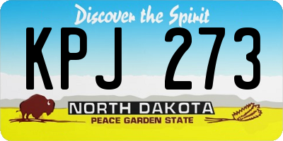 ND license plate KPJ273