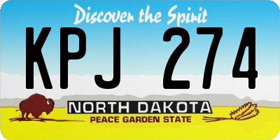 ND license plate KPJ274