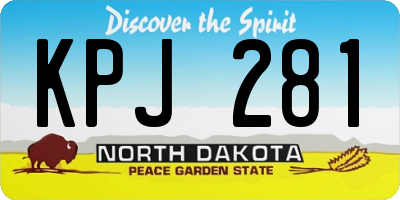 ND license plate KPJ281