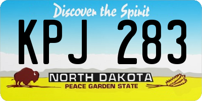 ND license plate KPJ283