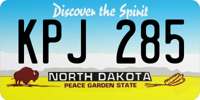 ND license plate KPJ285