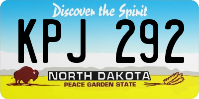 ND license plate KPJ292