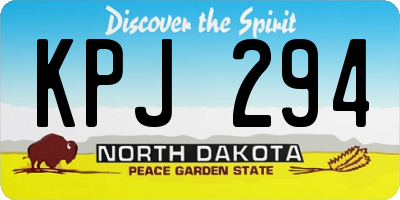 ND license plate KPJ294