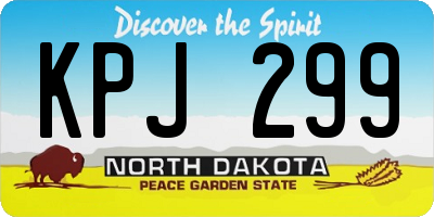 ND license plate KPJ299