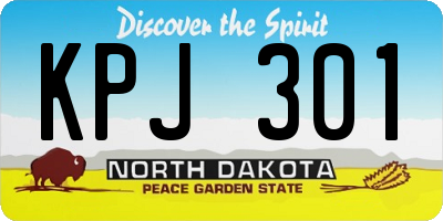ND license plate KPJ301