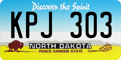 ND license plate KPJ303