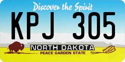 ND license plate KPJ305