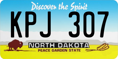 ND license plate KPJ307