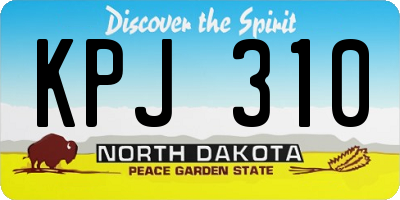 ND license plate KPJ310