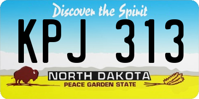 ND license plate KPJ313