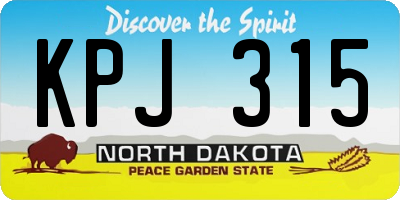 ND license plate KPJ315