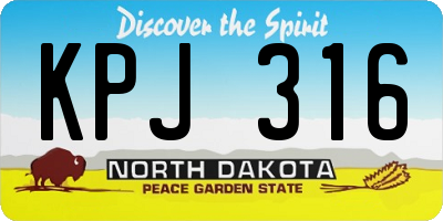 ND license plate KPJ316