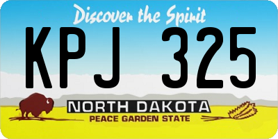 ND license plate KPJ325