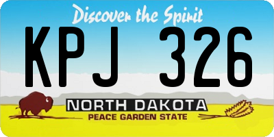 ND license plate KPJ326
