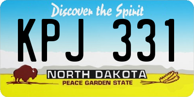 ND license plate KPJ331