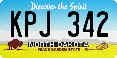 ND license plate KPJ342