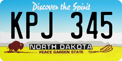 ND license plate KPJ345
