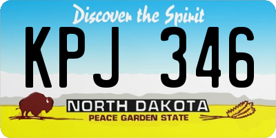 ND license plate KPJ346