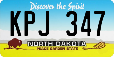 ND license plate KPJ347