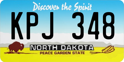ND license plate KPJ348