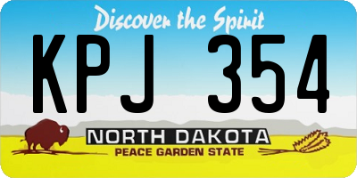 ND license plate KPJ354