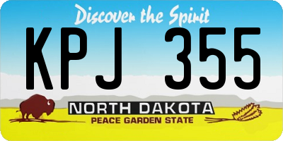ND license plate KPJ355