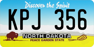 ND license plate KPJ356