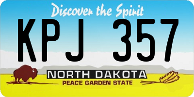 ND license plate KPJ357