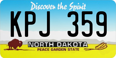 ND license plate KPJ359