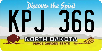 ND license plate KPJ366