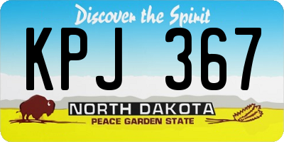 ND license plate KPJ367