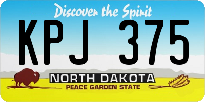 ND license plate KPJ375