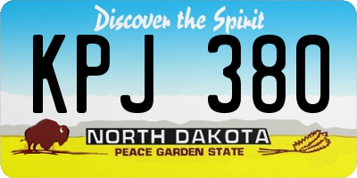 ND license plate KPJ380