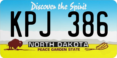 ND license plate KPJ386