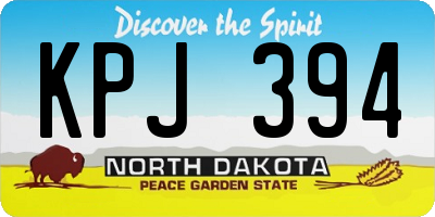 ND license plate KPJ394