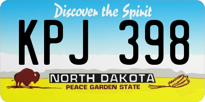 ND license plate KPJ398