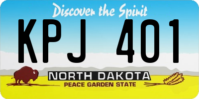 ND license plate KPJ401