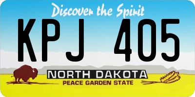 ND license plate KPJ405