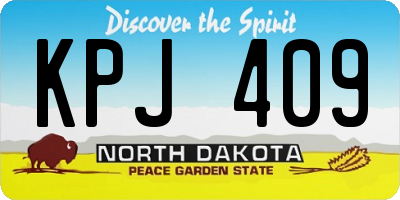 ND license plate KPJ409
